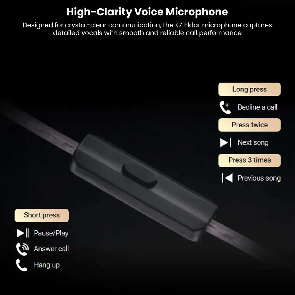 KZ Eldar IEM Inline Microphone and Music Control
